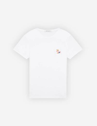 White Men's Maison Kitsune Frenchie Dressed Fox Patch Classic T Shirts | AU-U0441