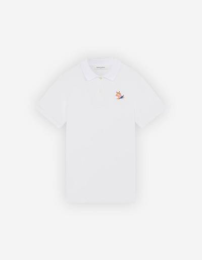 White Men's Maison Kitsune Frenchie Dressed Fox Patch Classic Polo | AU-U0M51