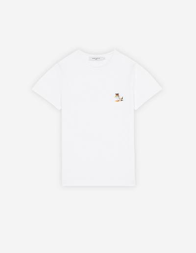 White Women's Maison Kitsune Dressed Fox Patch Classic T Shirts | AU-H0569